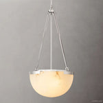 Halver Alabaster Dome Pendant Light