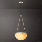 Halver Alabaster Dome Pendant Light