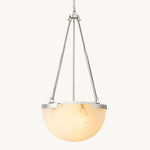 Halver Alabaster Dome Pendant Light