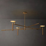 Halver Alabaster Dome Round Chandelier 60"