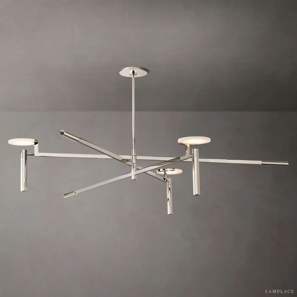 Halver Alabaster Dome Round Chandelier 60"
