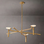 Halver Alabaster Dome Round Chandelier 45"
