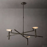 Halver Alabaster Dome Round Chandelier 45"