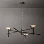 Halver Alabaster Dome Round Chandelier 45"