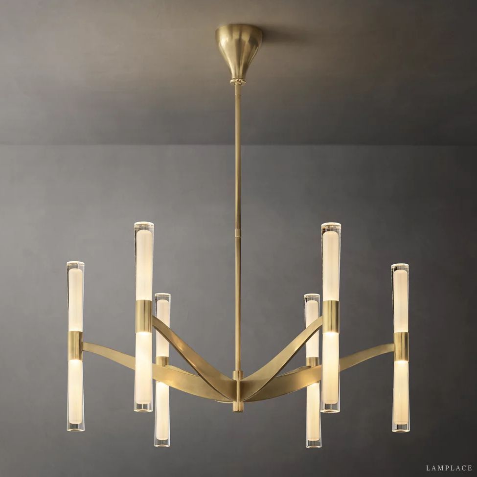 Brilora Etched Wave Round Chandelier 40"