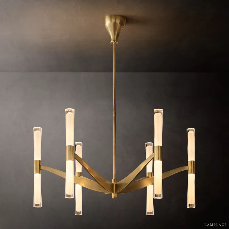 Brilora Etched Wave Round Chandelier 40"