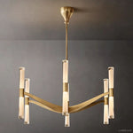 Brilora Etched Wave Round Chandelier 40"