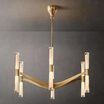 Brilora Etched Wave Round Chandelier 40"