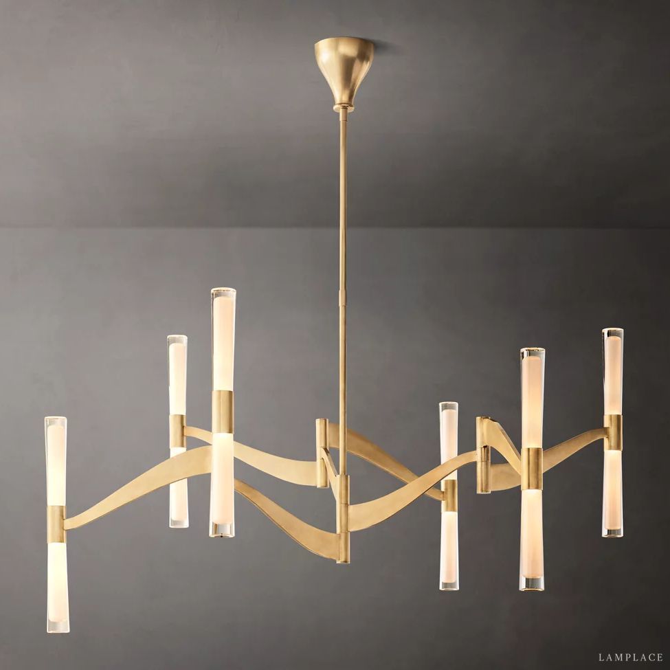 Brilora Etched Wave Mobile Chandelier 54"