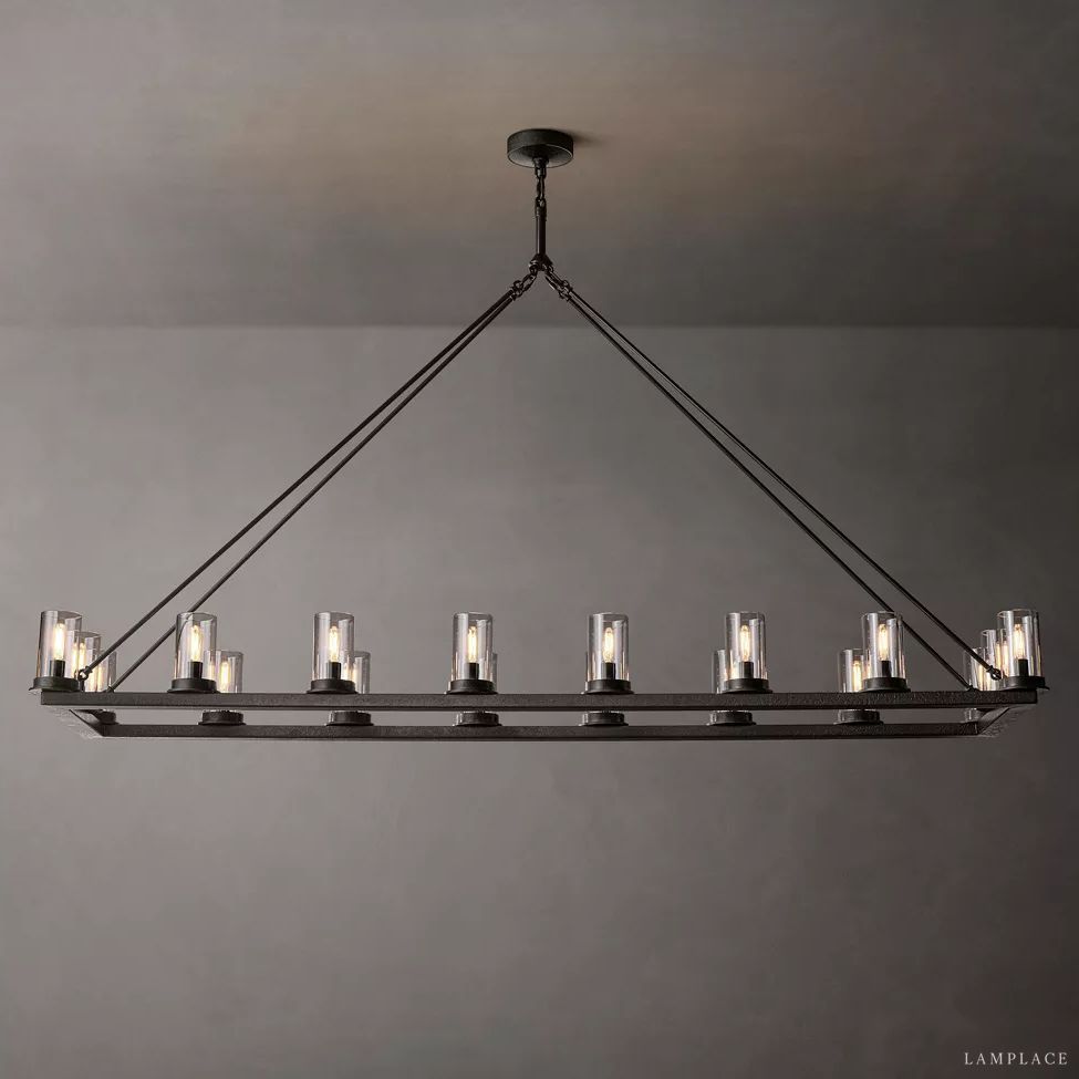 Ondra Flare Burnt Linear Chandelier 72"