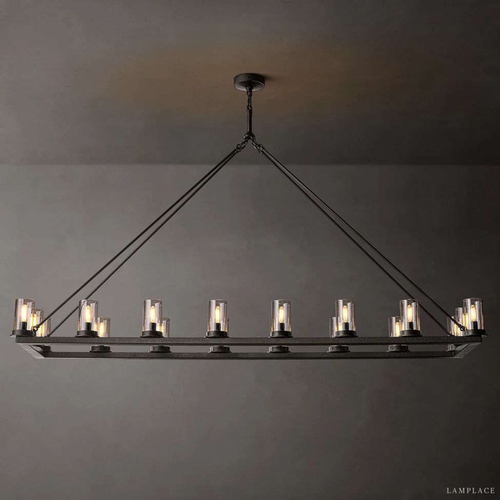 Ondra Flare Burnt Linear Chandelier 72"