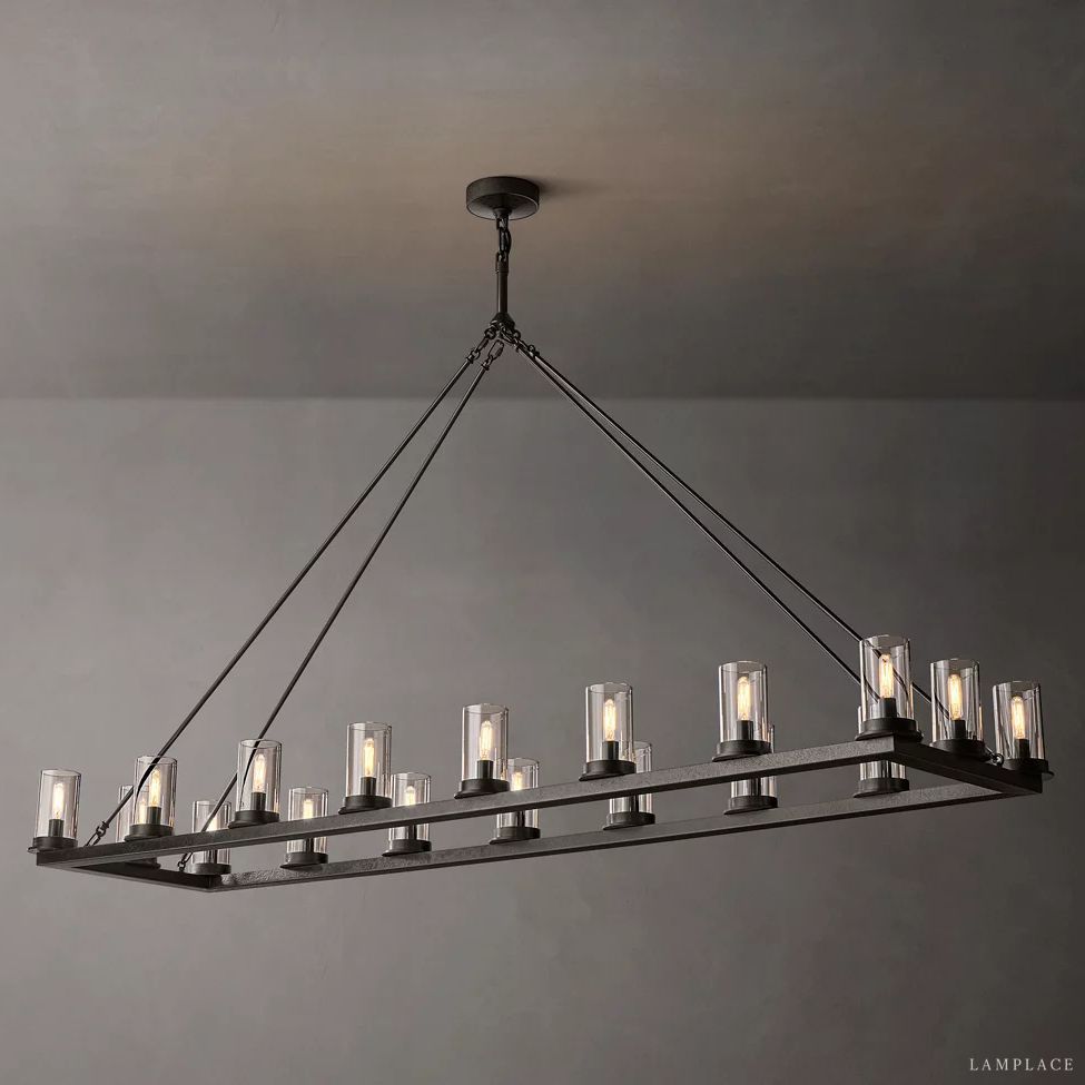 Ondra Flare Burnt Linear Chandelier 72"