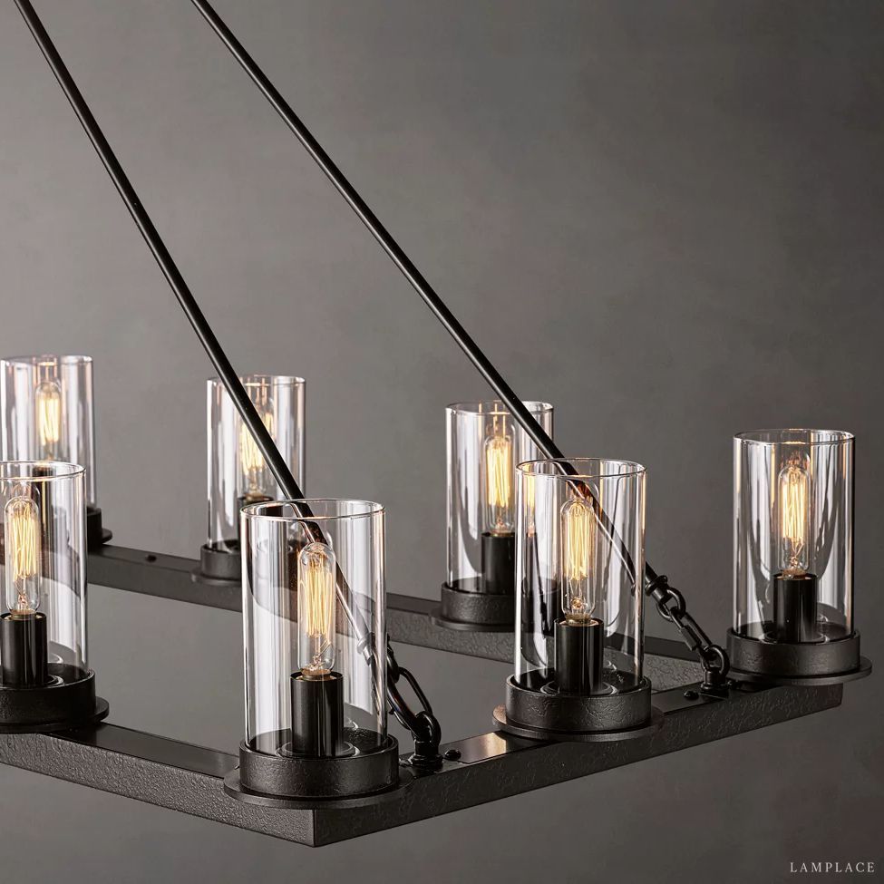 Ondra Flare Burnt Linear Chandelier 52"