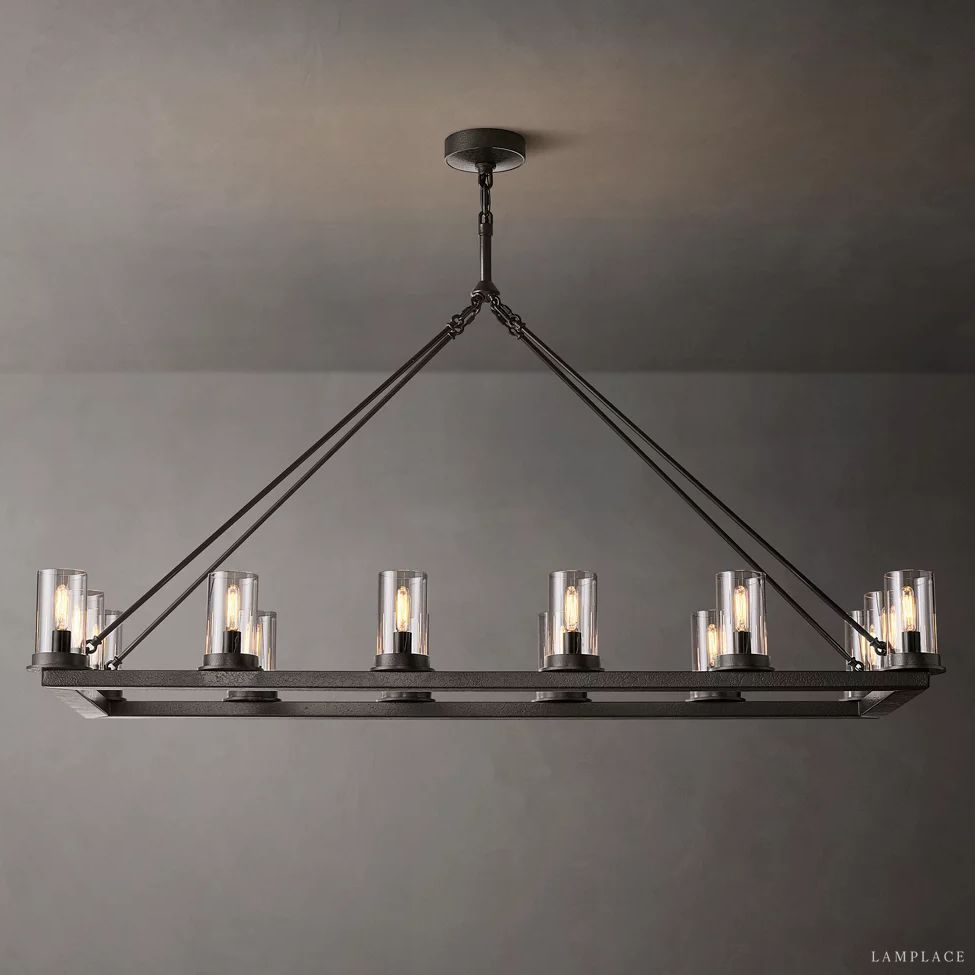 Ondra Flare Burnt Linear Chandelier 52"