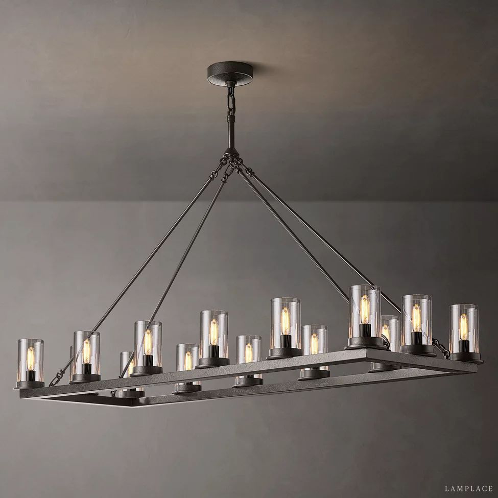 Ondra Flare Burnt Linear Chandelier 52"
