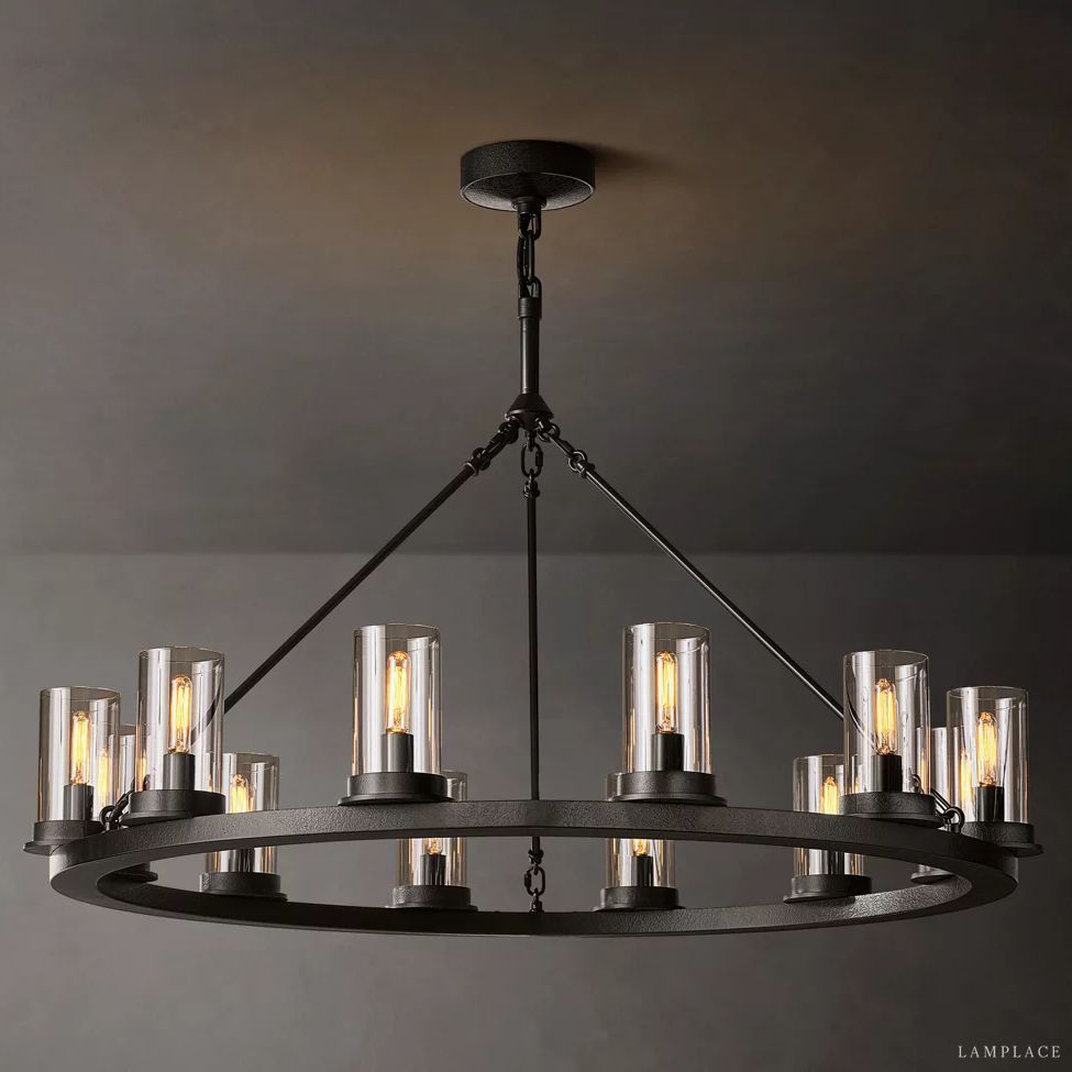 Ondra Flare Burnt Round Chandelier 36"