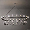 Ondra Flare Burnt Two-Tier Round Chandelier 72"