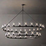 Ondra Flare Burnt Two-Tier Round Chandelier 72"