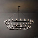 Ondra Flare Burnt Two-Tier Round Chandelier 72"