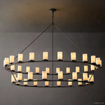 Ondra Flare Burnt Two-Tier Round Chandelier 72"