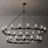 Ondra Flare Burnt Two-Tier Round Chandelier 60"