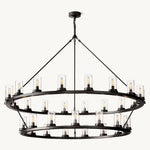Ondra Flare Burnt Two-Tier Round Chandelier 60"