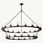 Ondra Flare Burnt Two-Tier Round Chandelier 60"