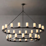 Ondra Flare Burnt Two-Tier Round Chandelier 60"