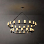 Ondra Flare Burnt Two-Tier Round Chandelier 60"