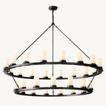 Ondra Flare Burnt Two-Tier Round Chandelier 60"