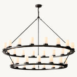 Ondra Flare Burnt Two-Tier Round Chandelier 60"