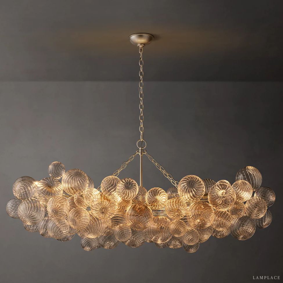 Dorian Swirled Glass Linear Chandelier 63"