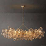 Dorian Swirled Glass Linear Chandelier 63"