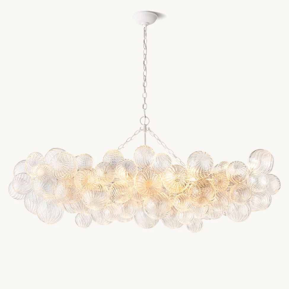 Dorian Swirled Glass Linear Chandelier 63"