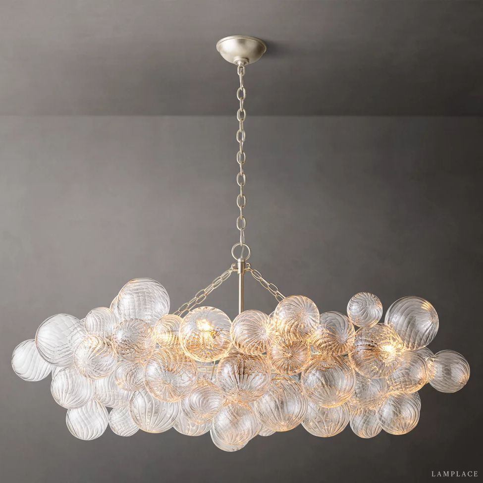 Dorian Swirled Glass Linear Chandelier 51"