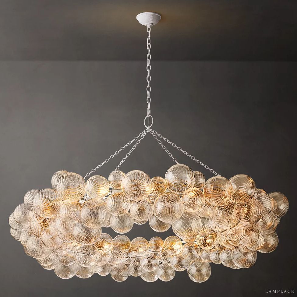 Dorian Swirled Glass Ring Chandelier 63"