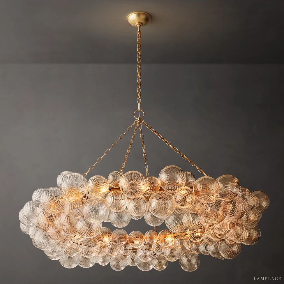 Dorian Swirled Glass Ring Chandelier 54"