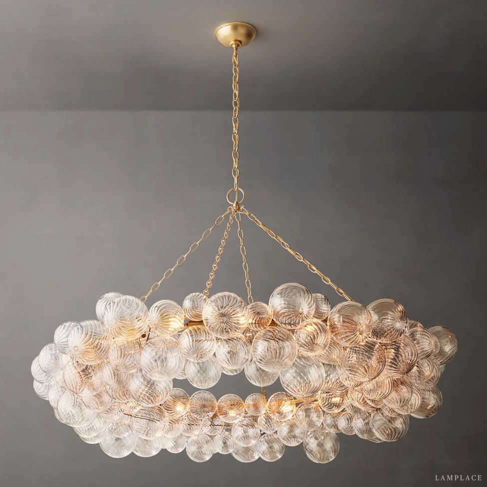 Dorian Swirled Glass Ring Chandelier 54"