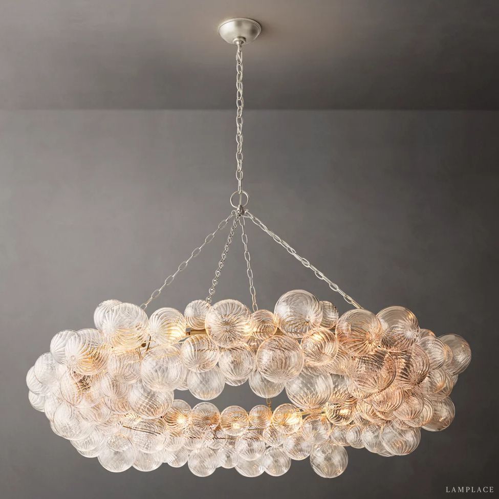 Dorian Swirled Glass Ring Chandelier 54"