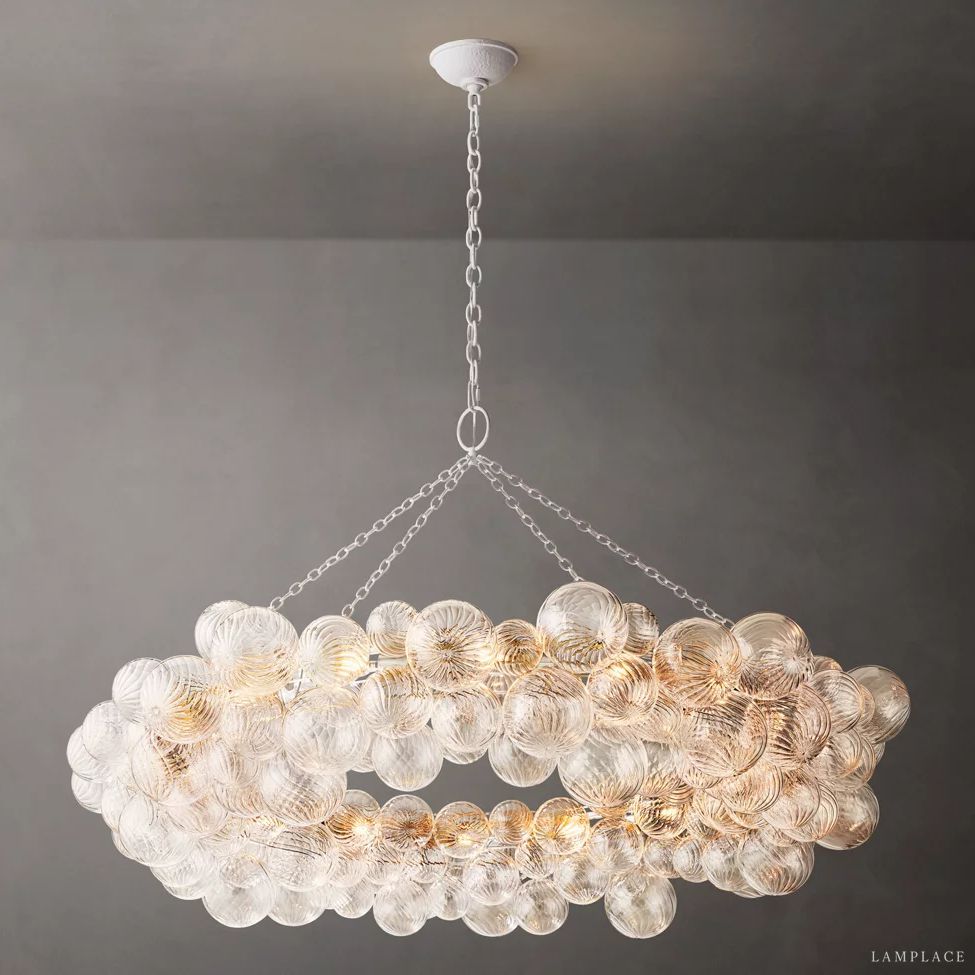 Dorian Swirled Glass Ring Chandelier 54"