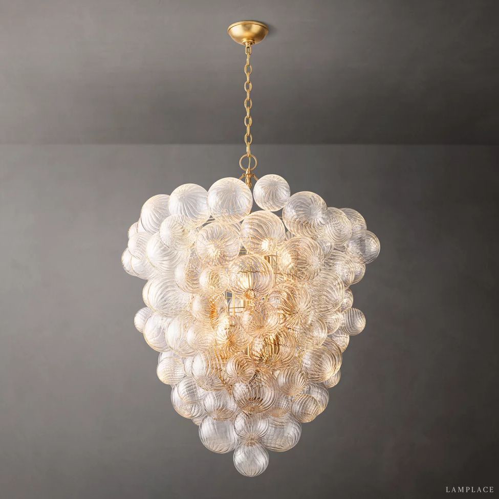 Dorian Swirled Glass Entry Chandelier 36"
