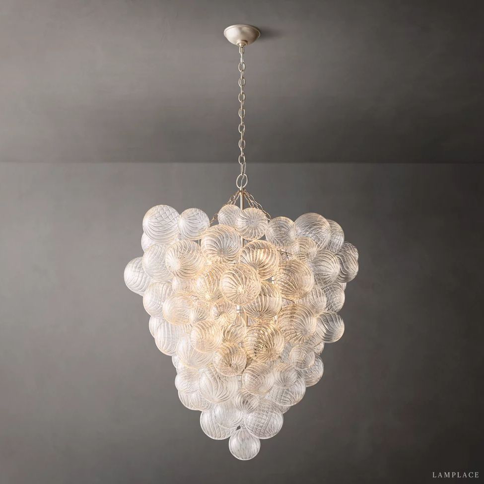 Dorian Swirled Glass Entry Chandelier 36"