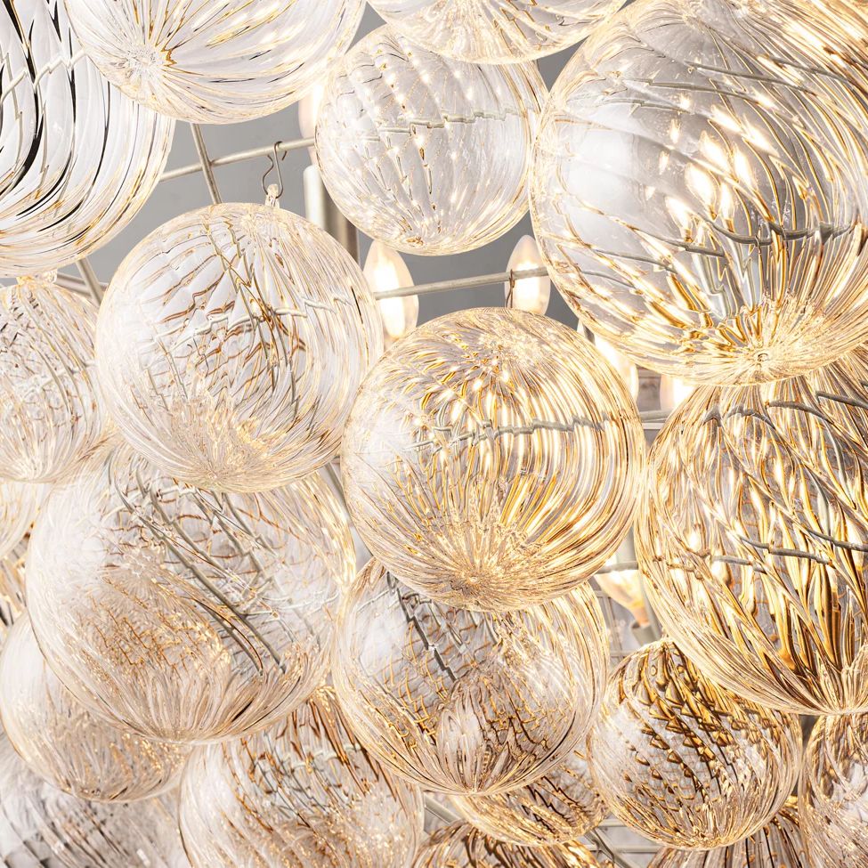 Dorian Swirled Glass Entry Chandelier 36"
