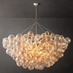 Dorian Swirled Glass Round Chandelier 66"