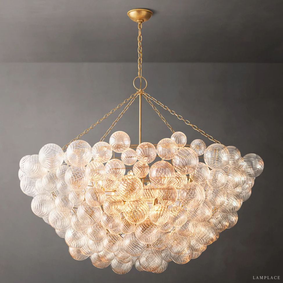 Dorian Swirled Glass Round Chandelier 56"