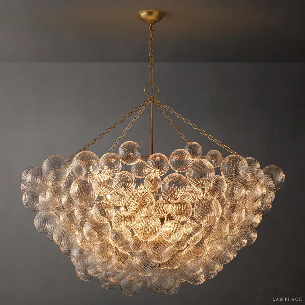 Dorian Swirled Glass Round Chandelier 56"