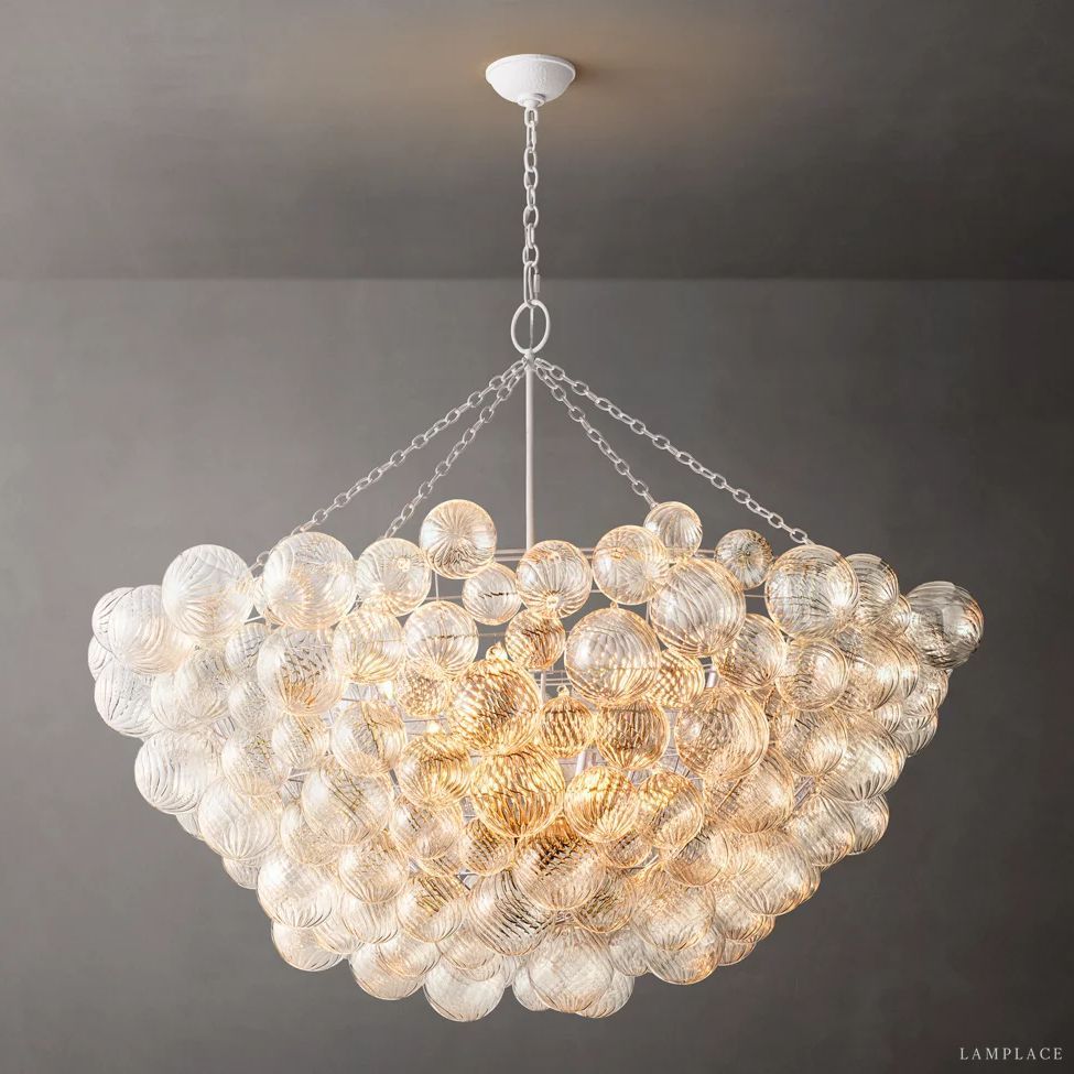 Dorian Swirled Glass Round Chandelier 56"