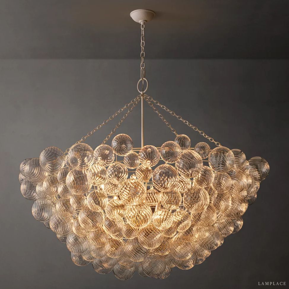 Dorian Swirled Glass Round Chandelier 56"