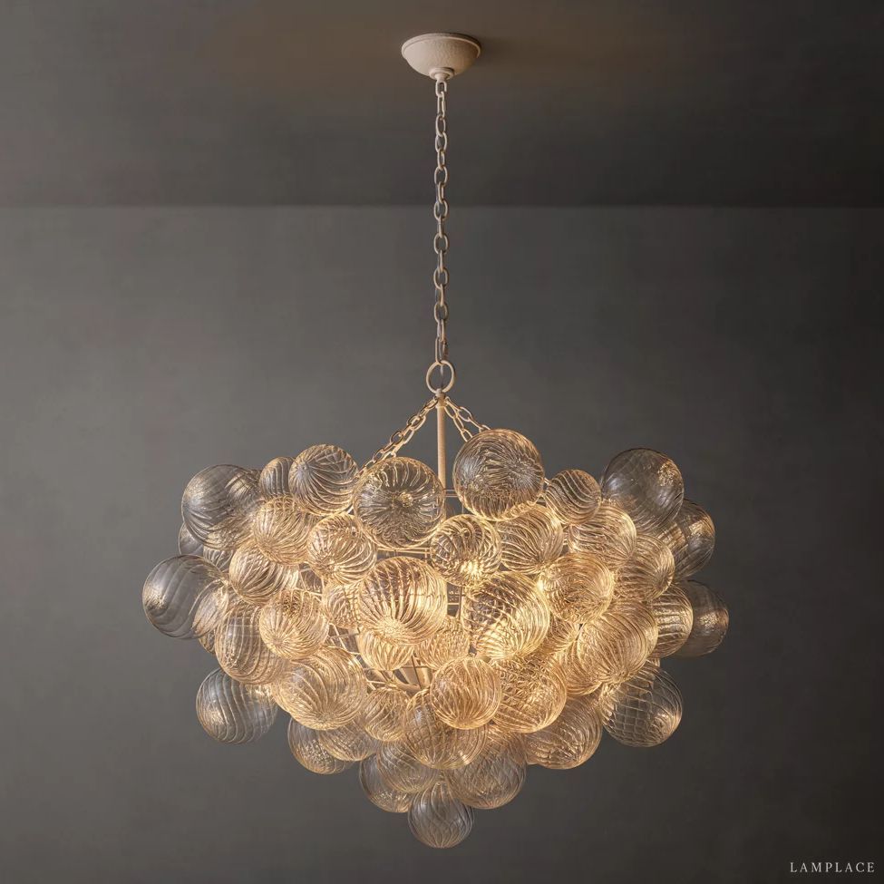Dorian Swirled Glass Round Chandelier 33"