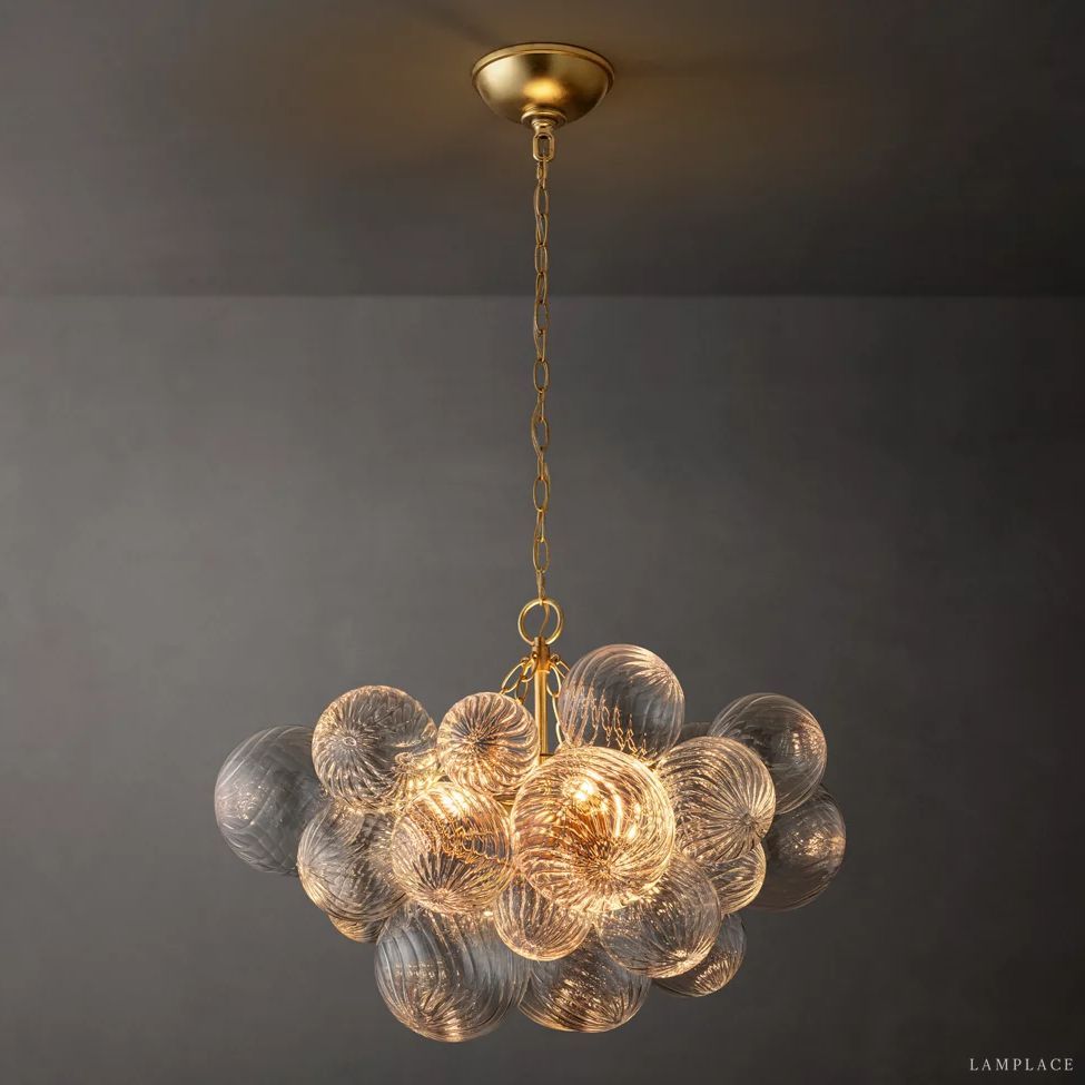 Dorian Swirled Glass Round Chandelier 24"
